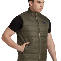 Park Avenue Green Regular Fit Quilted Jacket image 4