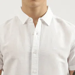 United Colors of Benetton White Slim fit Solid Shirts image 4