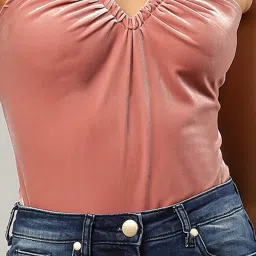 Label Ritu Kumar Dusty Pink Regular Fit Body Suit image 4