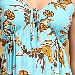 Label Ritu Kumar Blue Floral Print Midi Dress image 4