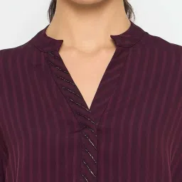 MADAME Purple Striped Top image 4