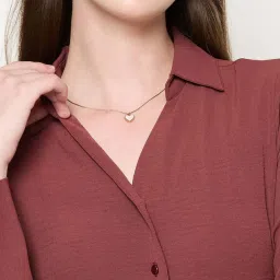 MADAME Brown Plain Shirt image 4