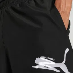 Puma Essentials Black Regular Fit Logo Printed Sports Shorts image 4