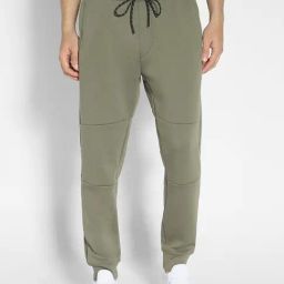 American Eagle Green Polyester Relaxed Fit Solid Joggers-picture-3