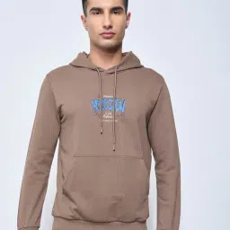 People By Pantaloons Brown Relaxed Fit Printed Hoodie-image-17