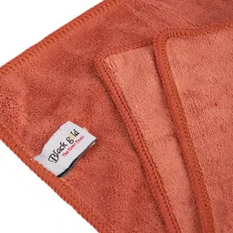 Black gold Premium 4 Pcs Orange-Colored 400 GSM Microfiber Quick Dry Bath Towels image 3