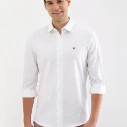 Allen Solly White Cotton Slim Fit Printed Shirt-image-98