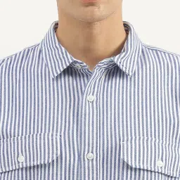 United Colors of Benetton Blue Regular fit Stripes Shirts image 4
