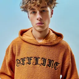 Bewakoof Orange Relaxed Fit Print Oversized Hoodie image 4