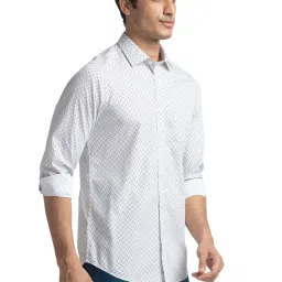 ColorPlus Grey Pure Cotton Tailored Fit Printed Shirt image 4