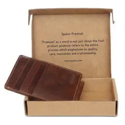 Spykar Tan Small Leather Card Holder For Men image 5
