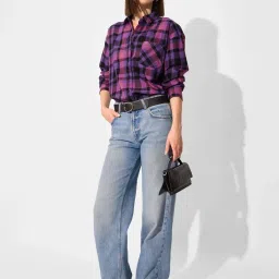 The Souled Store Multicolored Cotton Plaid Shirt image 4