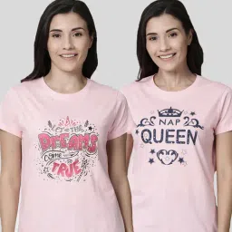 Kryptic Pink Cotton T-Shirt - Pack of 2-image-0