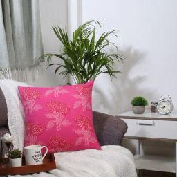 Spaces Spun Floral Pink Cotton Cushion Cover-picture-26