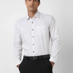 Peter England White Cotton Regular Fit Printed Shirt-picture-29