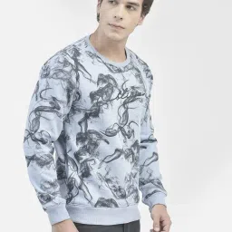 Crimsoune Club Blue Regular Fit Printed Sweatshirt image 4
