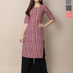Anouk Rustic Women Pack of 4 Ethnic Motifs Printed Crepe Kurta-picture-22