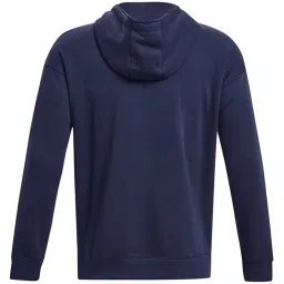 Under Armour Blue Cotton Loose Fit Self Pattern Hooded Sweatshirt image 4