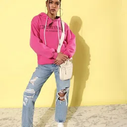 Difference of Opinion Pink Fleece Graphic Print Oversized Sweatshirt image 4