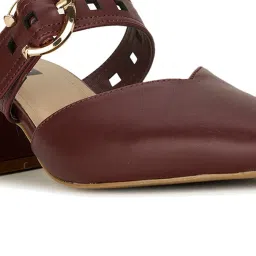 Bata Women's MARIELLE E 23 Maroon Mule Shoes image 4