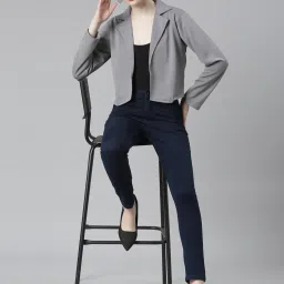 showoffff SHOWOFF Grey Cotton Regular Fit Shrug image 4