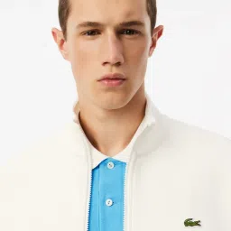 Lacoste White Loose Fit Colour Block Sweatshirt image 4