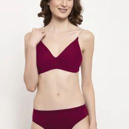 AROUSY Pink Cotton Bra Panty Set-picture-26