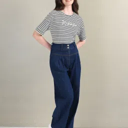 U.S. Polo Assn. White & Black Cotton Striped T-Shirt image 4