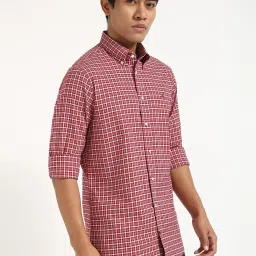 Tommy Hilfiger Medium Red Cotton Regular Fit Checks Shirt image 4