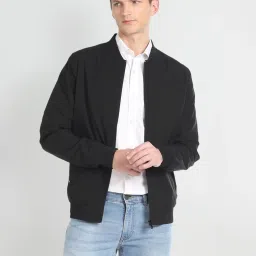 Arrow Sport Black Regular Fit Bomber Jacket image 4