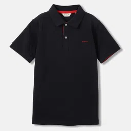 GANT Boys Solid Polo Collar Cotton T-shirt-picture-19