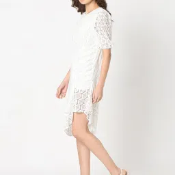 Vero Moda White Self Design Midi Dress image 4
