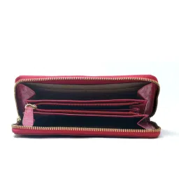RI2K London Red Leather Textured Zip around Wallet image 4