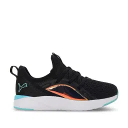 Puma Kids Softride Sophia 2 Crystal Black & Aqua Blue Running Shoes-image-2