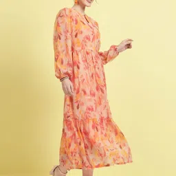Melon by PlusS Peach Printed Maxi Dress image 4