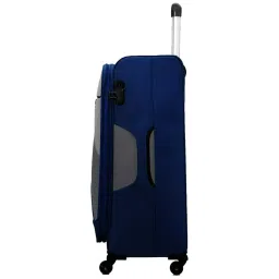Carriall Grey & Blue 4 Wheel Large Soft Cabin Trolley - 112 cm image 4