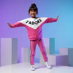 Angel & Rocket Kids Pink & White Cotton Printed Full Sleeves Sweatshirt image 4