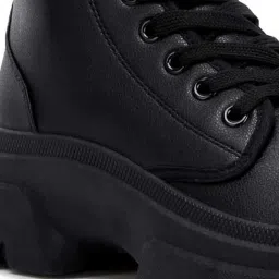 London Rag Women's Black Derby Boots image 4