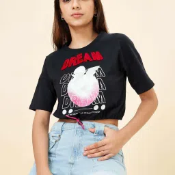 Coolsters by Pantaloons Girls Jet Black Character Based T-Shirts image 4