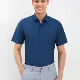 Allen Solly Blue Cotton Slim Fit Shirt-image-94