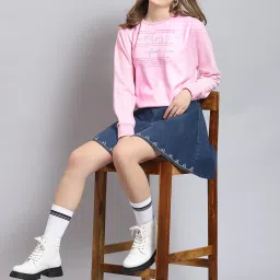 Monte Carlo Pink Cotton Graphic Print Sweatshirt image 4