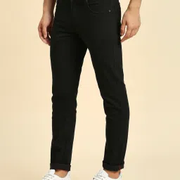 HJ HASASI Black Slim Fit Stretchable Jeans image 4