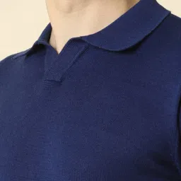 Allen Solly Blue Cotton Regular Fit Polo T-Shirt image 4