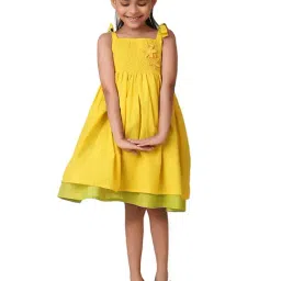 Fabindia Kids Yellow Applique Dress-picture-42
