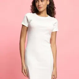 Forever 21 White Cotton Bodycone Printed Dress-picture-22