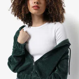 Campus Sutra Green Regular Fit Sweatshirt image 3