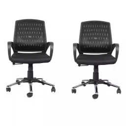 Ib basics Mid Back Mesh Revolving Chair/Executive Office Chair Black, Ergo107 image 1