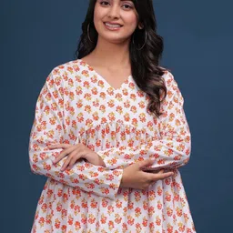 SHOOLIN Women Ethnic Motifs Printed V-Neck Empire Regular Top-picture-48