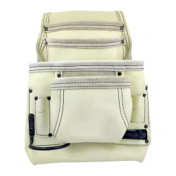 A.D INTERNATIONAL Nail & Tool Bag Heavy Duty Top Grain Leather Cream White Color with 10 Pockets for Professional Use, TQ-MCIW-CW6U-picture-33