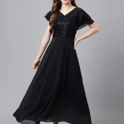 Latin Quarters Black Embellished Maxi Dress-image-89